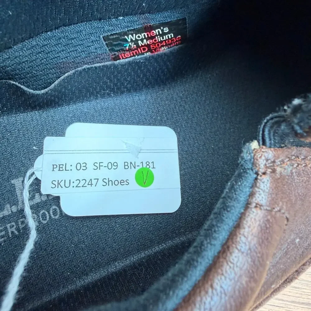 L.L. Bean  Women's 7.5 Tek 2.5 Slip On Brown Leather Waterproof Vibram Shoes